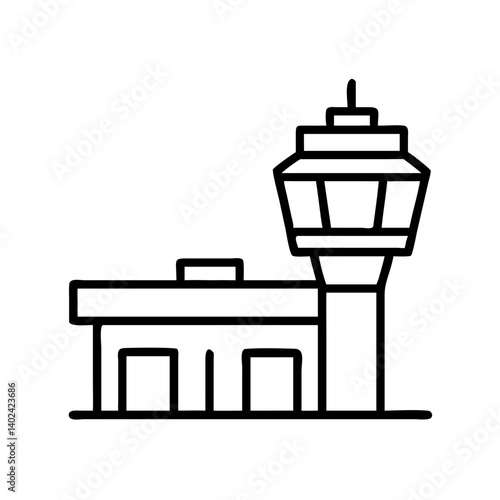 Airport Control Tower Representing Air Traffic Management and Flight Coordination