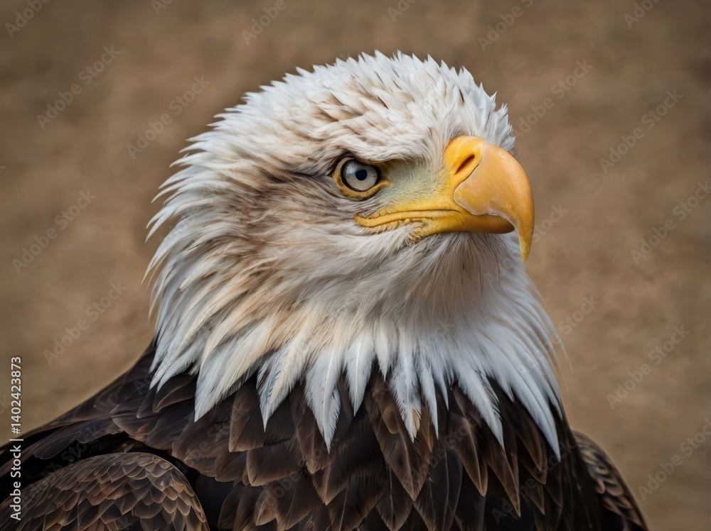 Fototapeta premium Bald Eagle (Haliaeetus leucocephalus) – The national bird of the United States, known for its powerful build, white head, and impressive wingspan. It symbolizes freedom and strength.