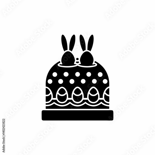 creative details Easter Cake Icon Vector Illustration