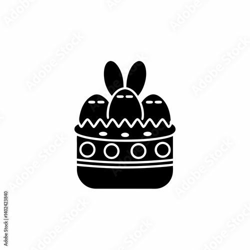 creative details Easter Cake Icon Vector Illustration