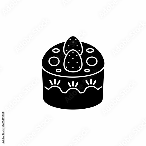 creative details Easter Cake Icon Vector Illustration