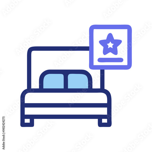 Bed Icon Representing Hotel Booking and Accommodation Services