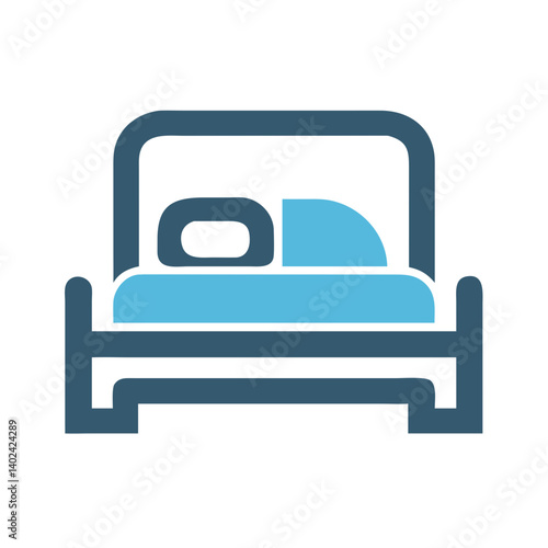 Bed Icon Representing Hotel Booking and Accommodation Services