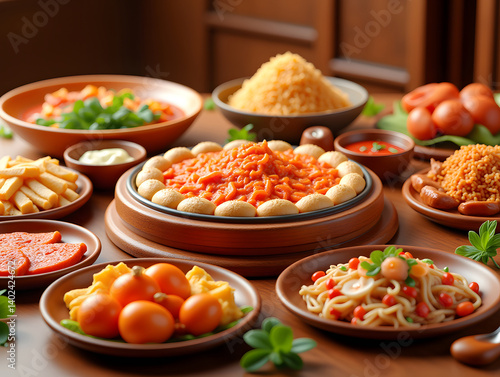 Wallpaper Mural Chinese traditional festival Mid-Autumn Festival New Year's Eve dinner family reunion illustration Torontodigital.ca