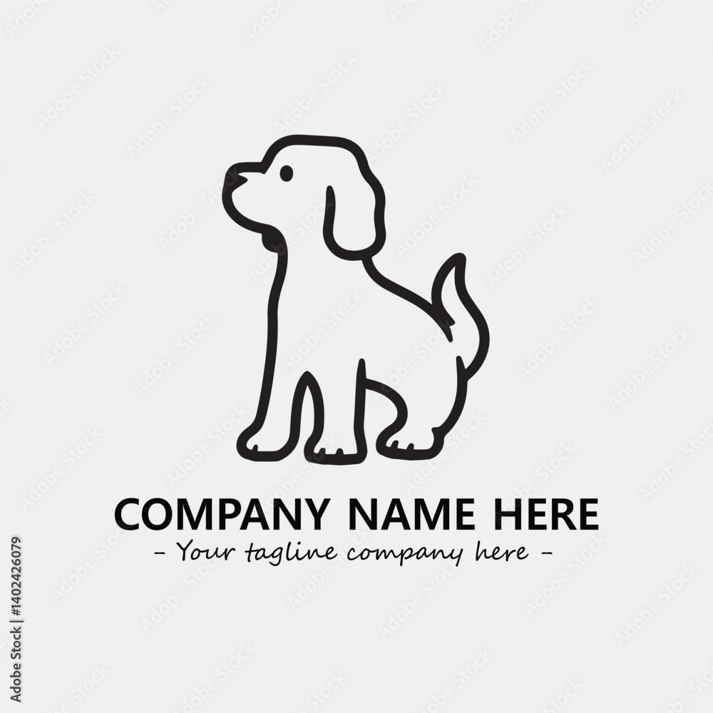 Obraz premium Dog illustration black and white for logo company vector image 