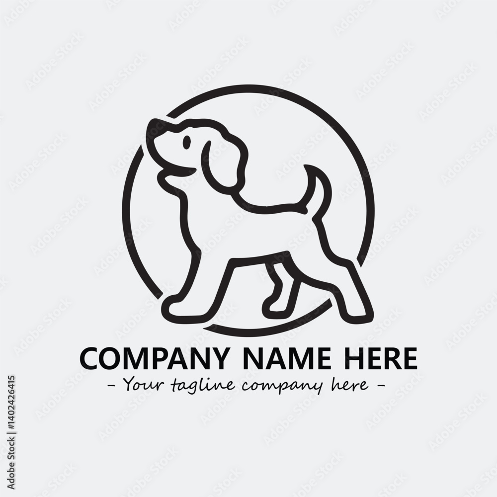 Obraz premium Dog illustration black and white for logo company vector image 