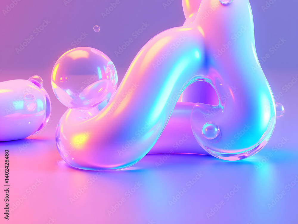 Obraz premium Trendy fashion colorful fluid gradient abstract background, colorful curve gradient elements concept illustration