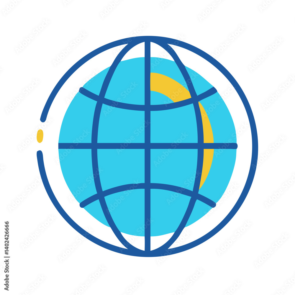 Globe Icon Representing World Travel and International Connectivity Globe Icon Representing World Travel and International Connectivity