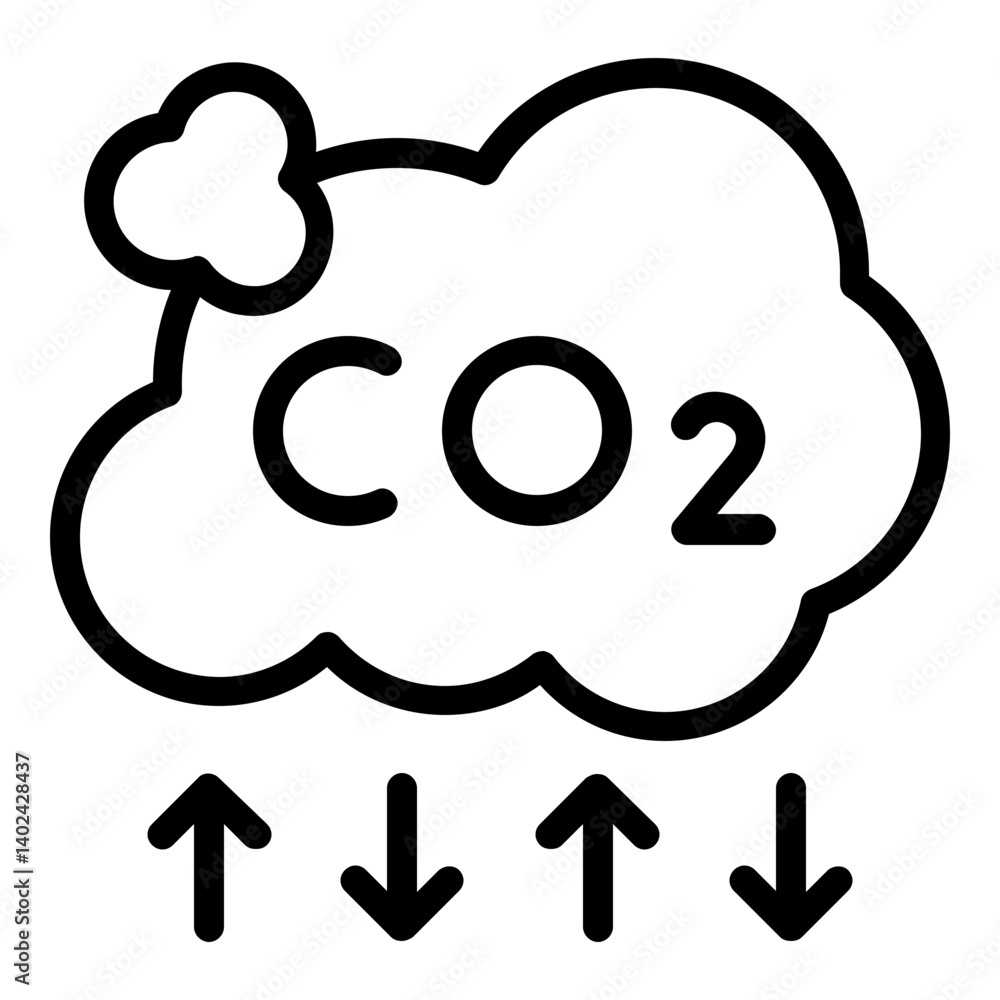 carbondioxide icon line carbondioxide icon line