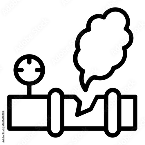 gas leak pipe icon
