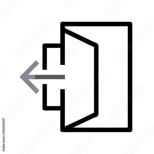 Origami Door with Right Arrow Icon Representing Exit and Directional Navigation