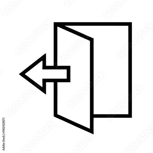 Origami Door with Right Arrow Icon Representing Exit and Directional Navigation