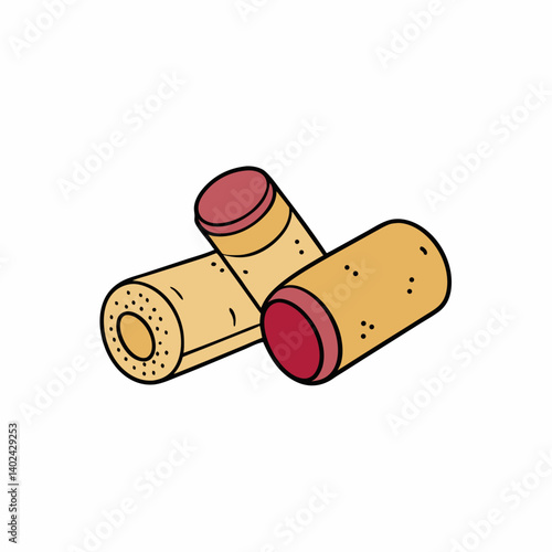 wine corks on white background