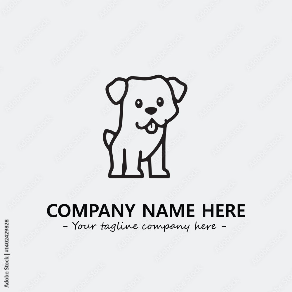 Dog illustration black and white for logo company vector image
Dog illustration black and white for logo company vector image