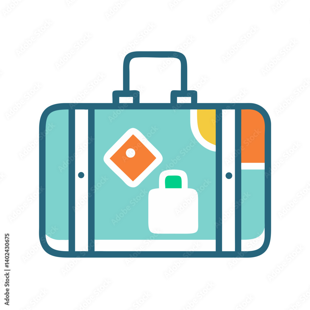 Obraz premium Suitcase Icon Representing Luggage and Travel Packing Essentials