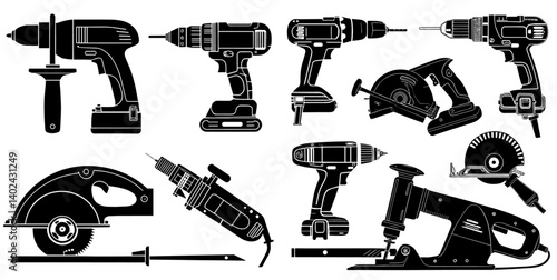 Industrial Strength: Vector Tool Silhouettes (Suggests durability and a clean design style)