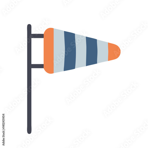 Windsock Icon Representing Wind Direction for Aviation and Weather Monitoring