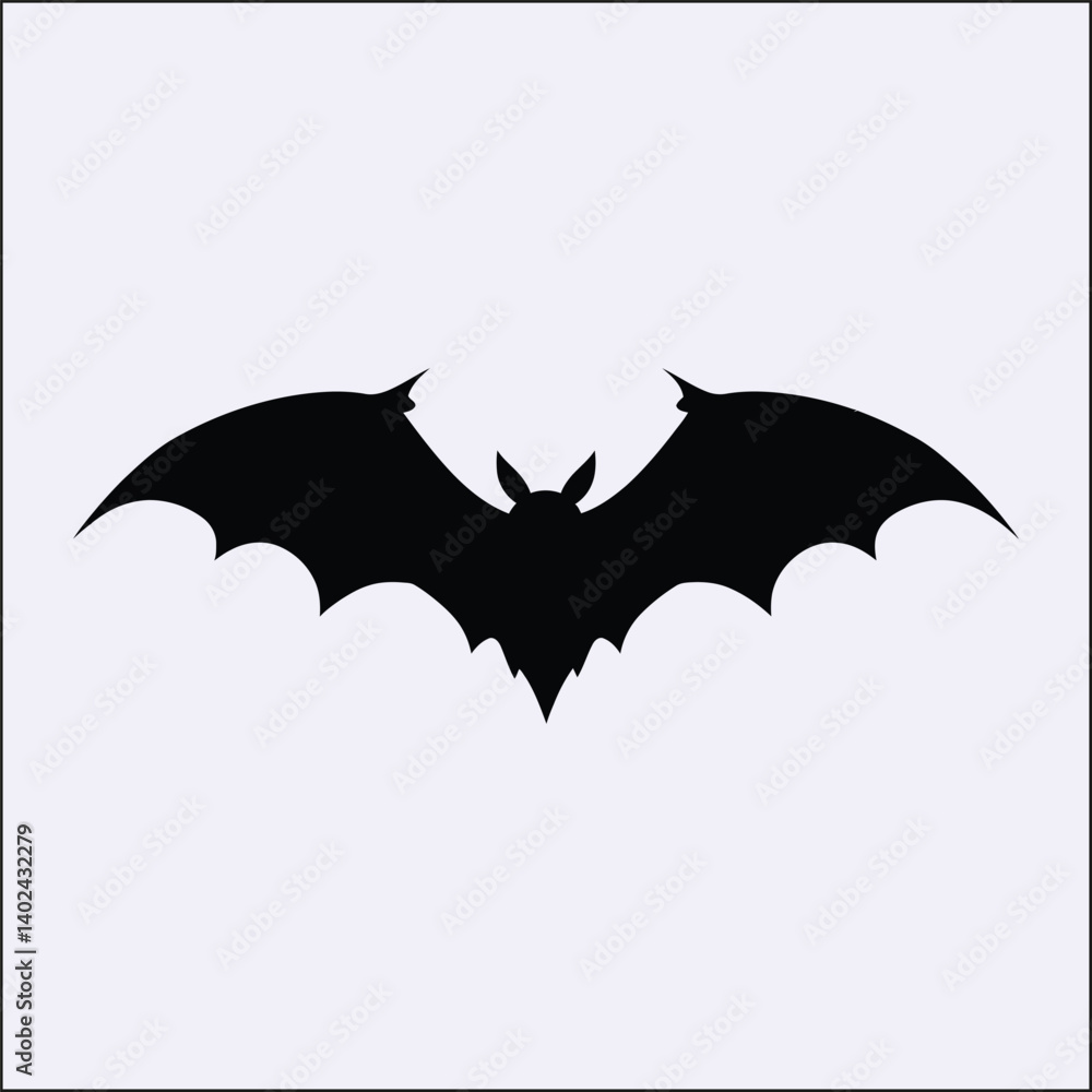Silhouette of Bat, Flying Horror Silhouette of Bat, Flying Horror