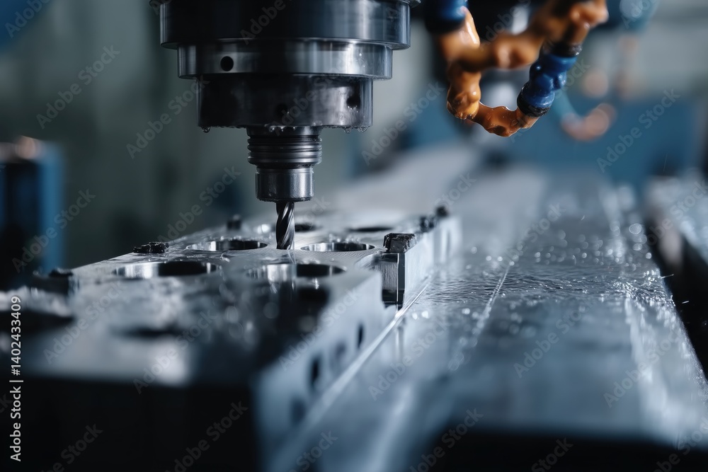 CNC milling machine in operation CNC milling machine in operation