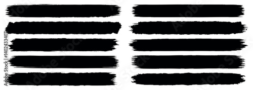 Set of grunge brush paint, collection of grunge black paint, ink brush strokes. Brushes, lines, brush, strokes, grunge, dirty, backdrop. Grunge backgrounds set - stock vector.