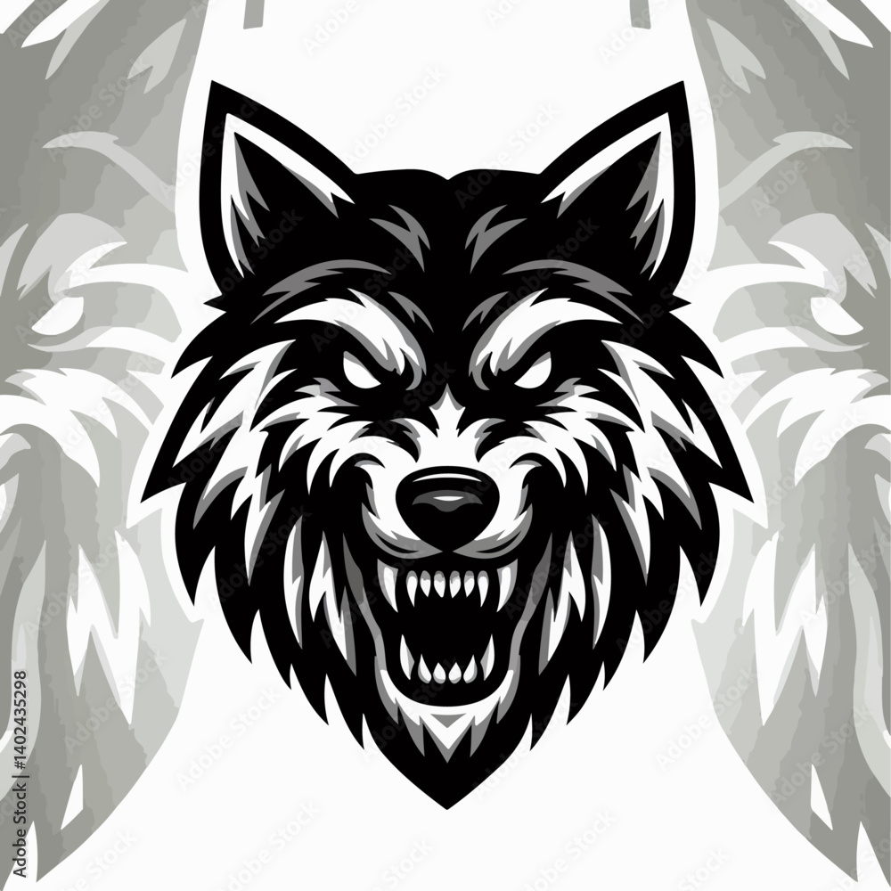 Obraz premium flat vector logo of a wolf
