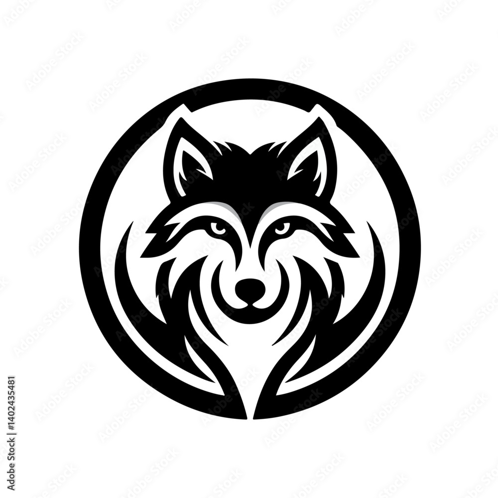Fototapeta premium flat vector logo of a wolf