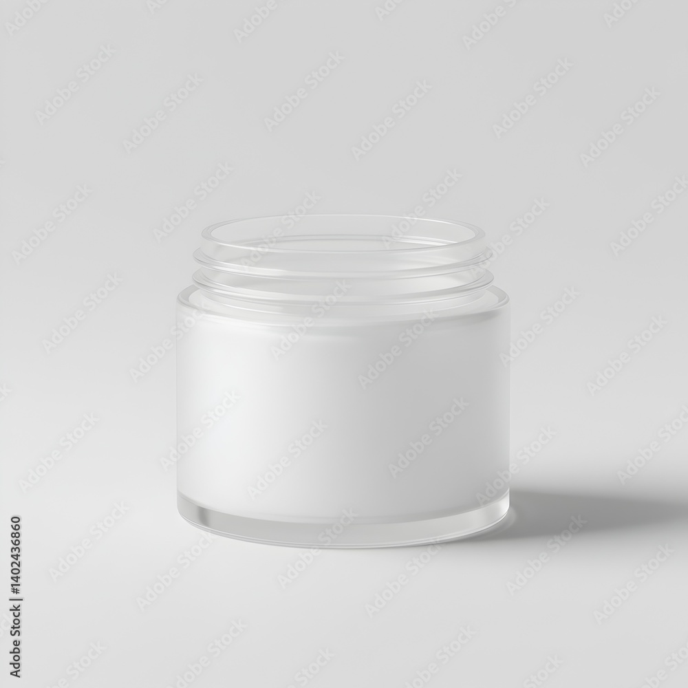 White open acrylic jar with cream White open acrylic jar with cream