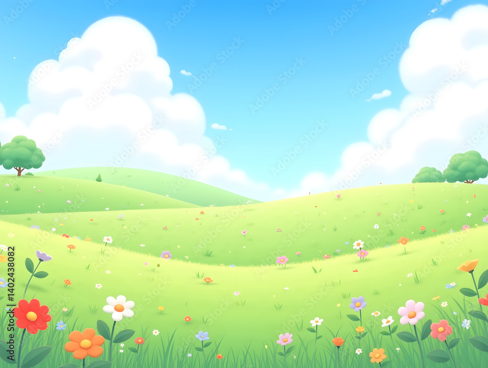 Outdoor scenery Blue sky White cloud grassland nature travel grassland season background Outdoor scenery Blue sky White cloud grassland nature travel grassland season background