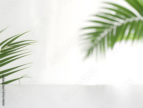 Tropical plant frame top view background for travel guide illustration design
