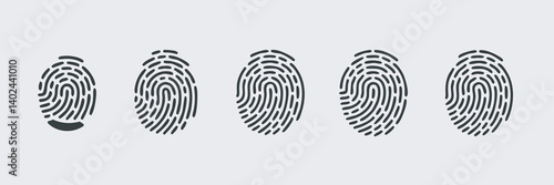 Fingerprints, forensic evidence, black and white, detailed, scientific illustration, biometric identification, unique patterns