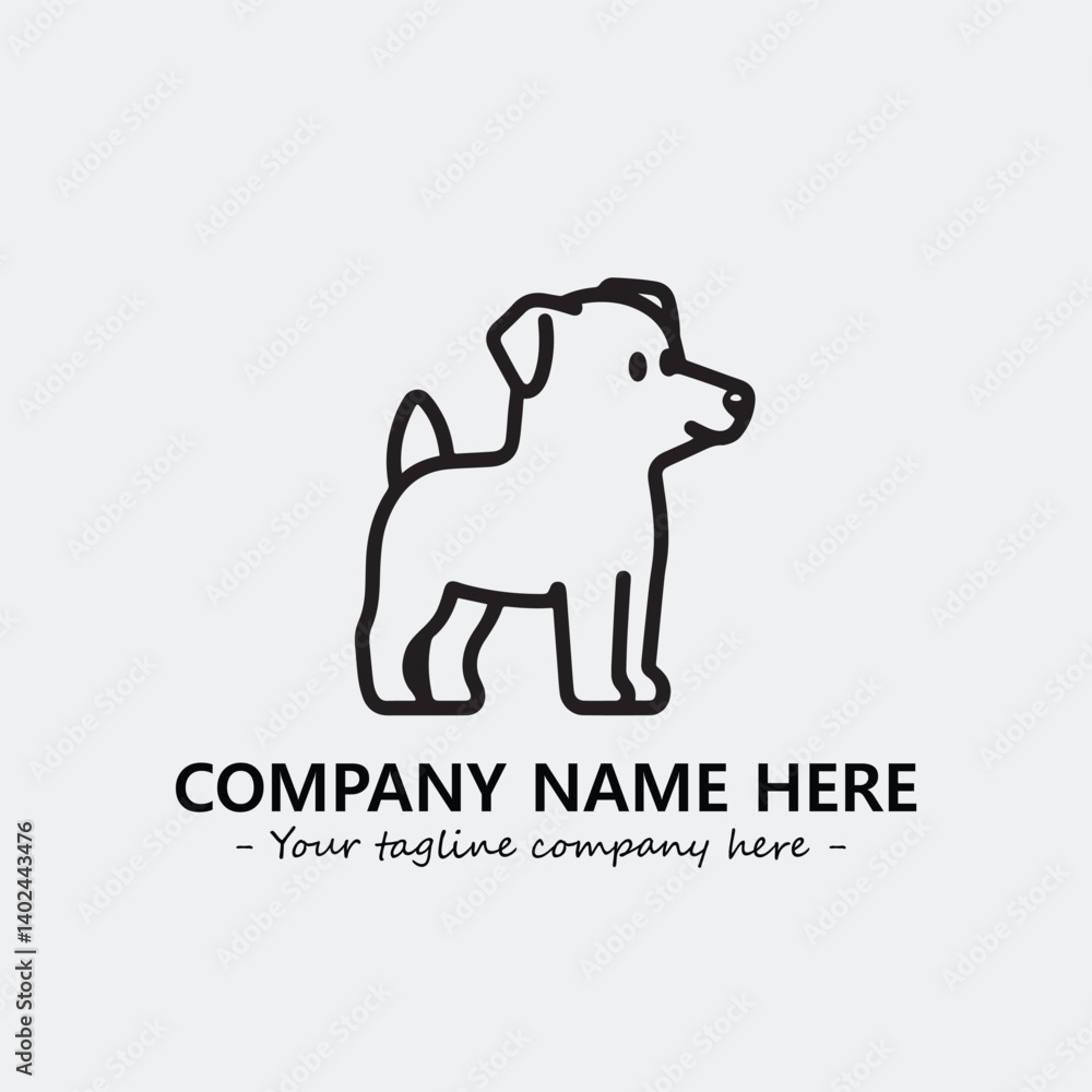Obraz premium Dog illustration black and white for logo company vector image