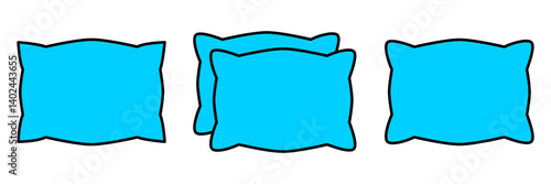 Pillow. Pillow Icon Illustration Set. Pillow Vector Icon in line style design. Symbol of Pillow. Vector illustration.