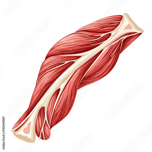 Detailed Illustration of Human Muscle Anatomy