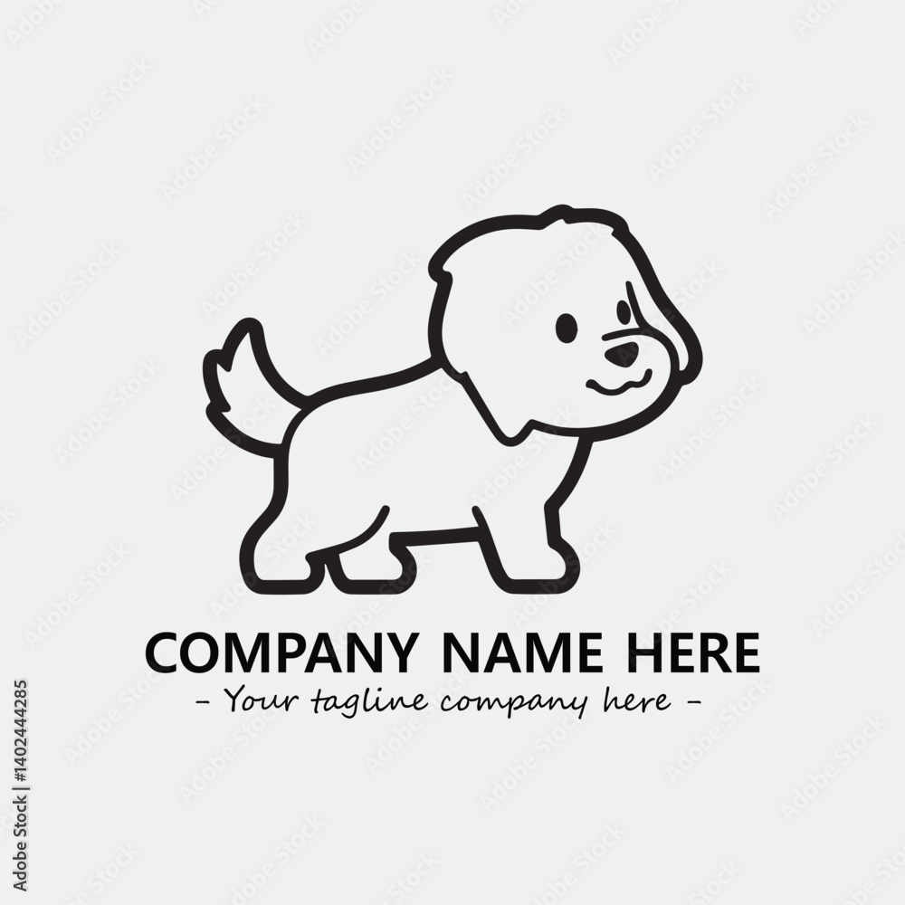 Fototapeta premium Dog illustration black and white for logo company vector image 
