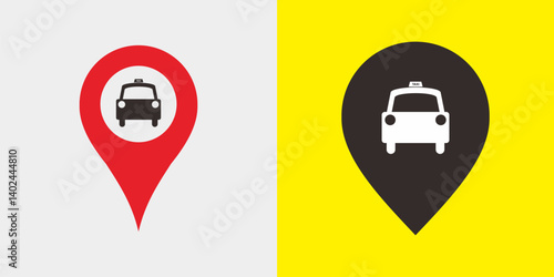 Elegant, clear, bold taxi rank location vector icon