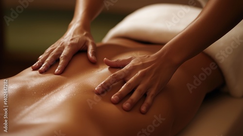 Wallpaper Mural Physiotherapist. Young woman getting a back massage. Black person enjoying professional massage in a spa salon. Complete relax Torontodigital.ca