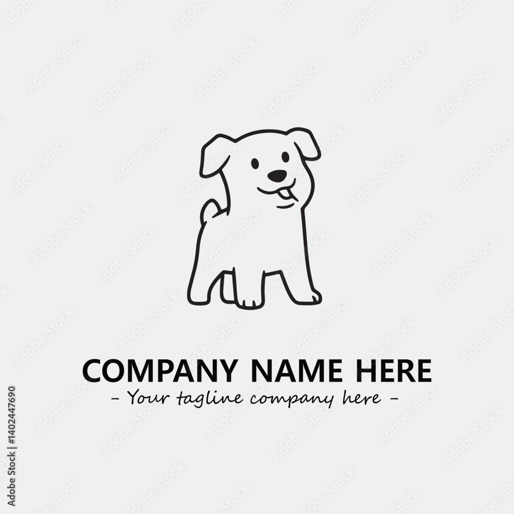 Obraz premium Dog illustration black and white for logo company vector image