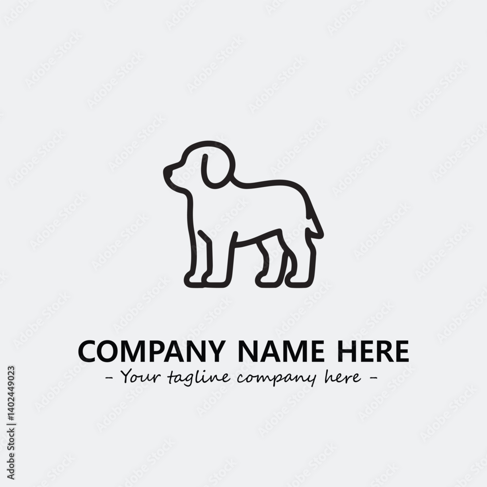 Obraz premium Dog illustration black and white for logo company vector image