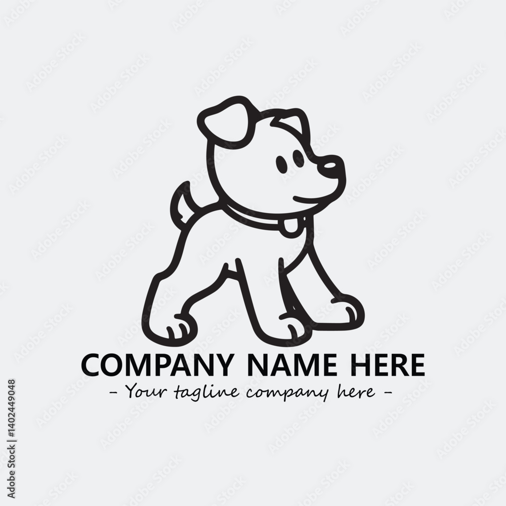 Dog illustration black and white for logo company vector image
Dog illustration black and white for logo company vector image