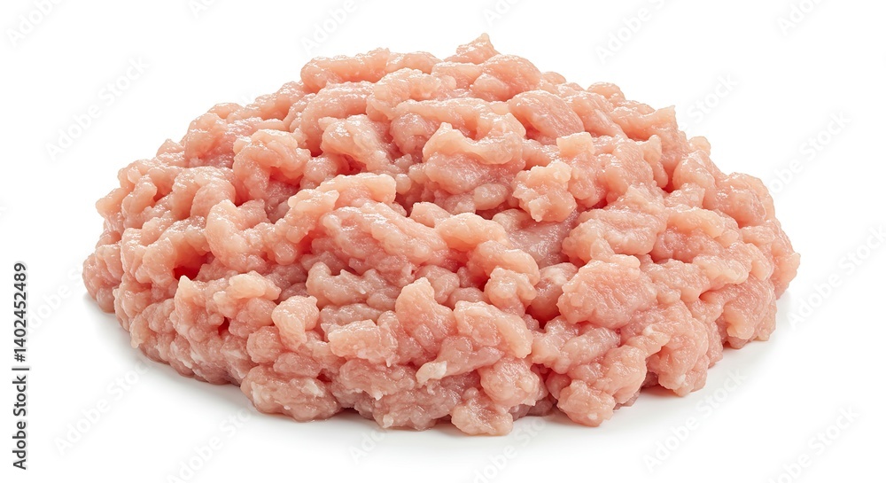 Pile of Ground Chicken Meat Close Up Ready for Cooking Preparation Pile of Ground Chicken Meat Close Up Ready for Cooking Preparation