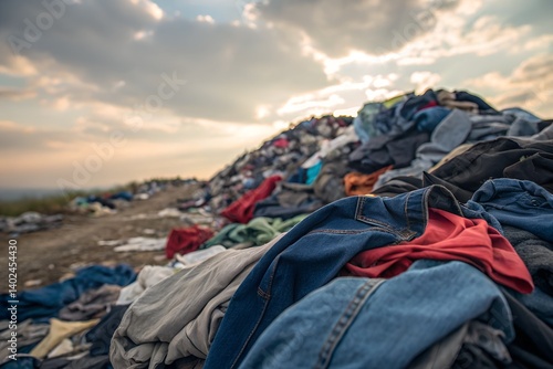 Fast fashion waste landfill textile pollution clothing mountain environmental disaster crisis
