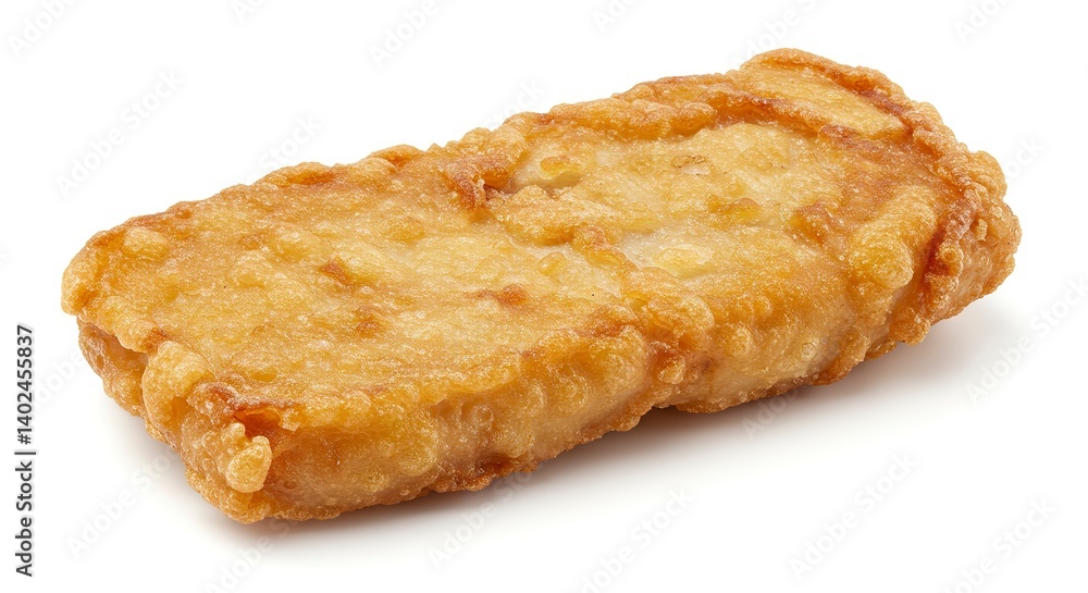 Crispy Fried Fish Portion Appetizing Food Photography on White Background Crispy Fried Fish Portion Appetizing Food Photography on White Background
