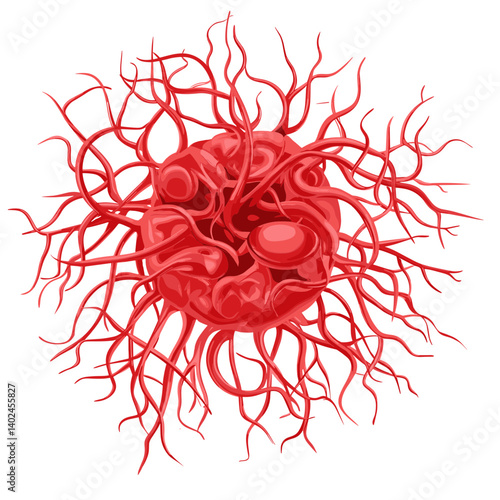 Detailed Red Blood Cell Microscopic Illustration