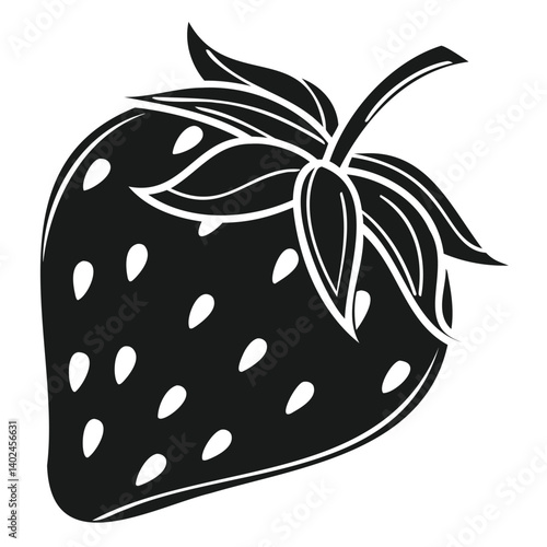 Fresh, ripe red strawberry fruit vector illustration