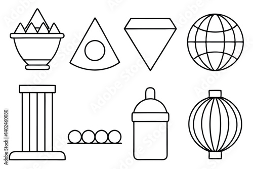 dual line art form abstract shapes clean and neat