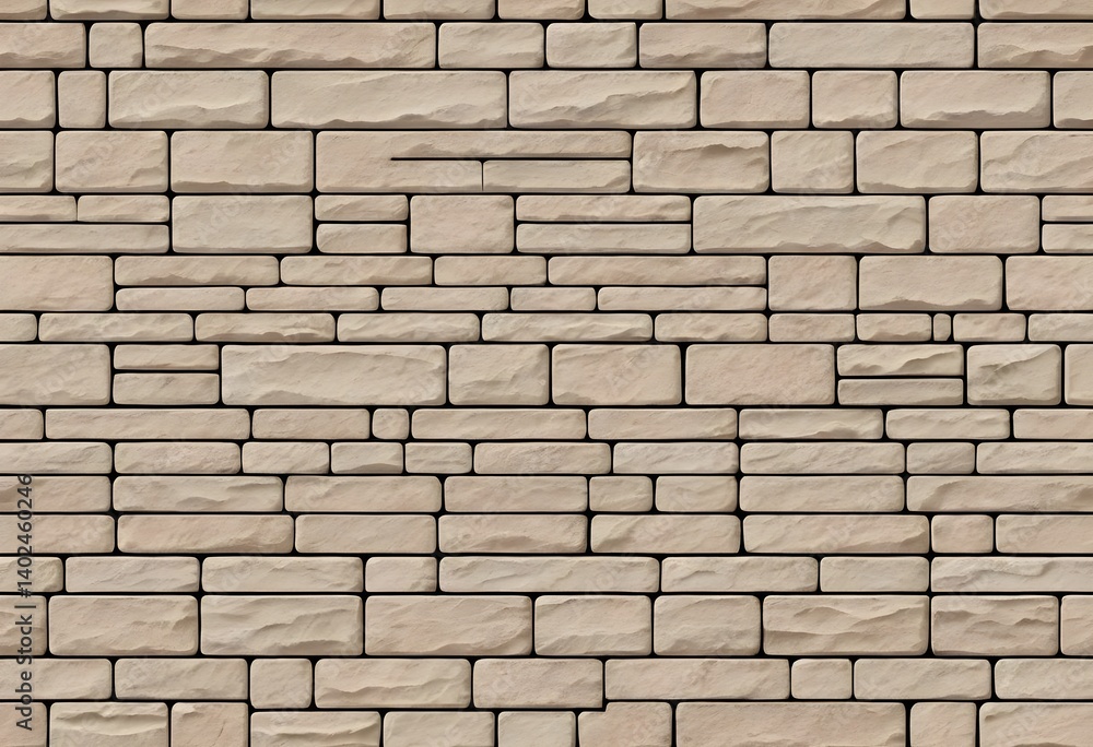 Obraz premium Seamless Beige Stone Wall Texture