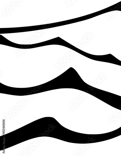 A line art vector illustration of an albatross gliding over waves, emphasizing its long wingspan, 