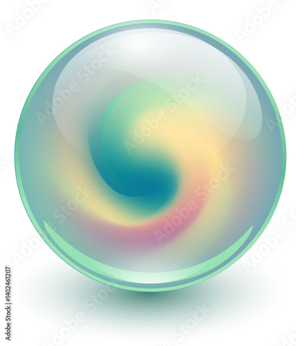 Glass ball with abstract gr...