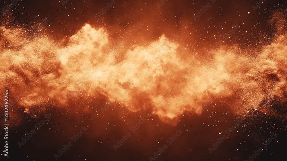 Fototapeta premium orange dust cloud explosion
