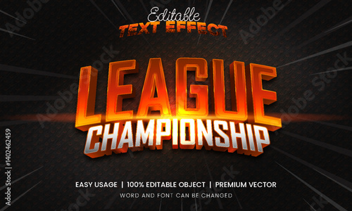 League Championship editable text effect premium vector
